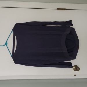Dark blue open back long sleeve shirt